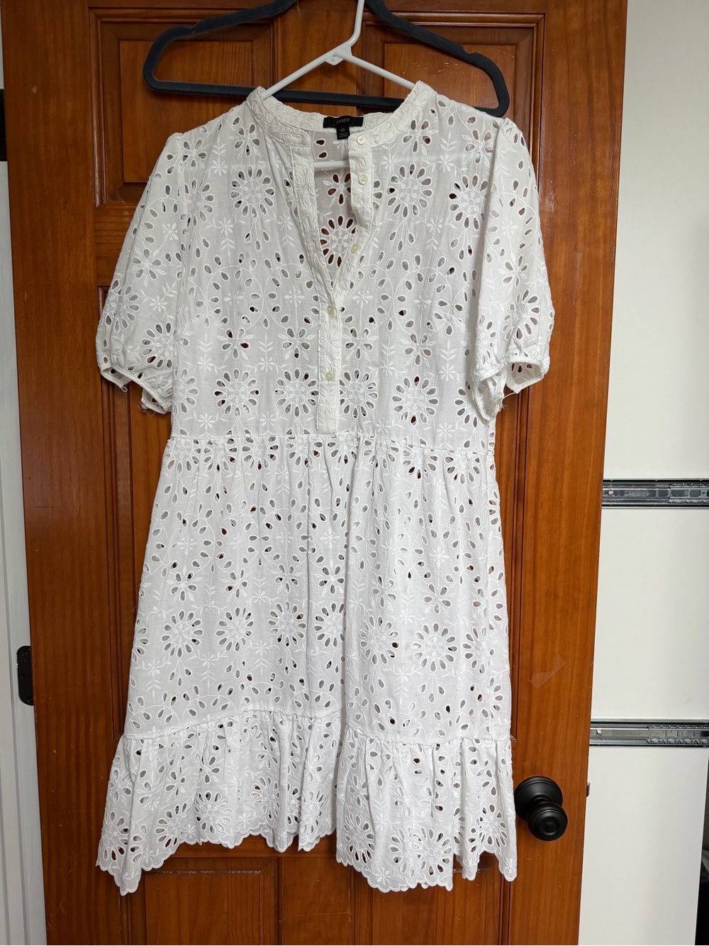 J. Crew White Eyelet Midi Dress